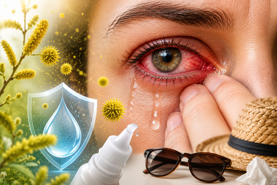 Conjuntivitis Alérgica Con Enrojecimiento Y Lagrimeo Ocular